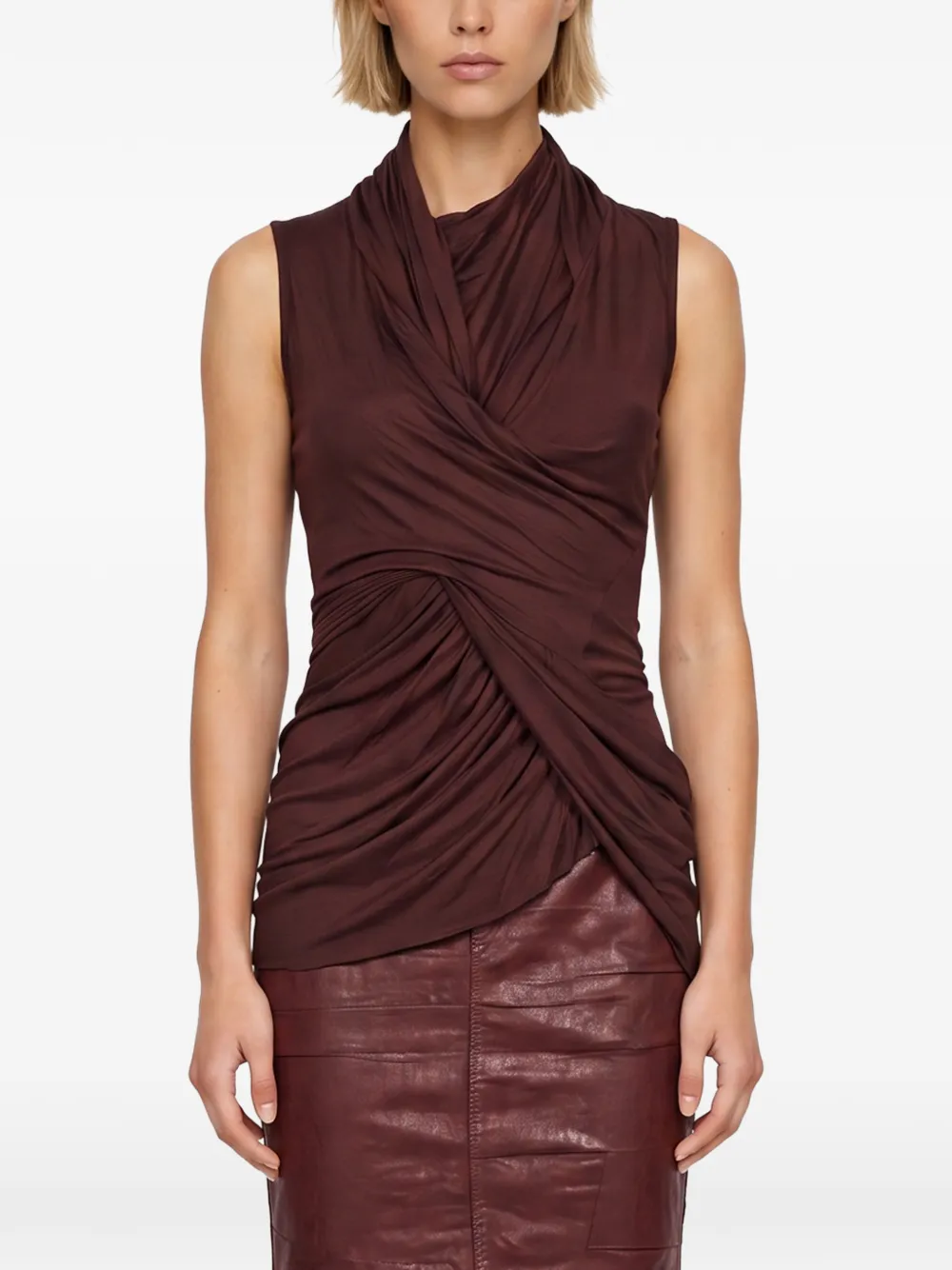 Rick Owens Lilies Gedrapeerde top Rood