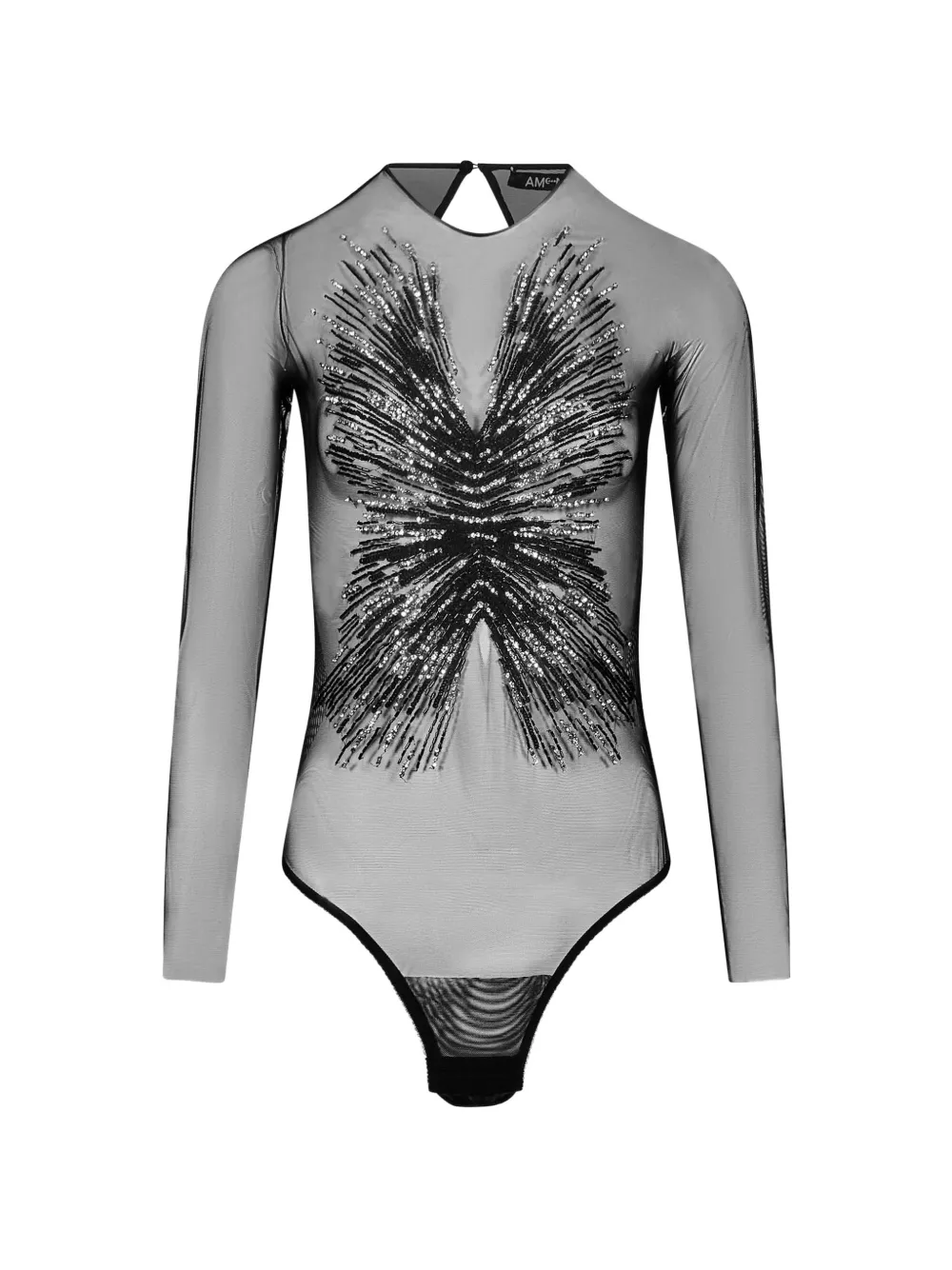 Amen embellished open-back bodysuit