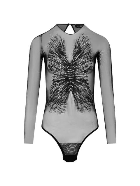 Amen embellished open-back bodysuit