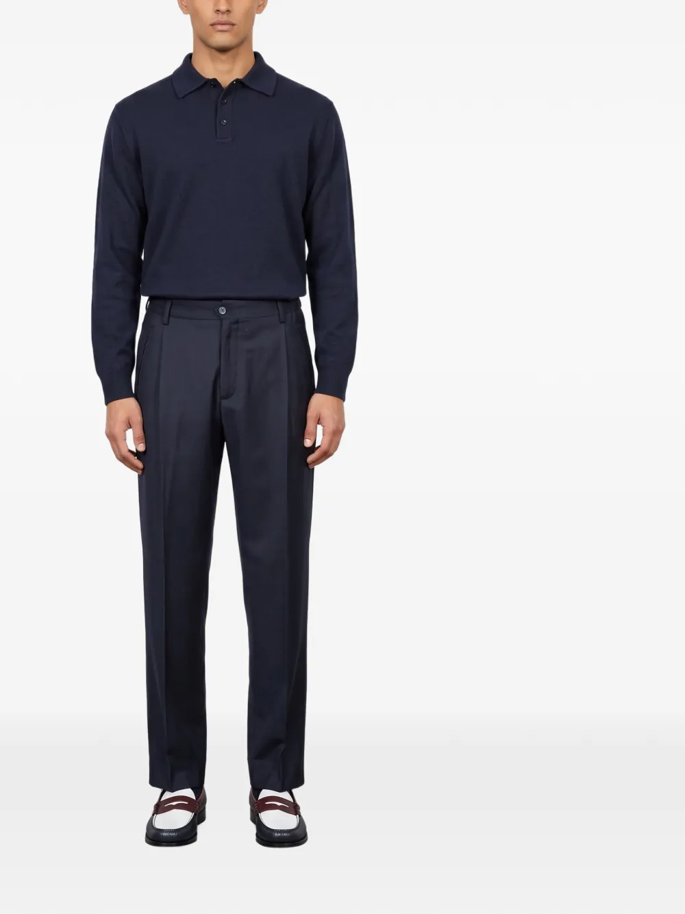 Briglia 1949 Manhattan pleated tapered-leg trousers Blauw