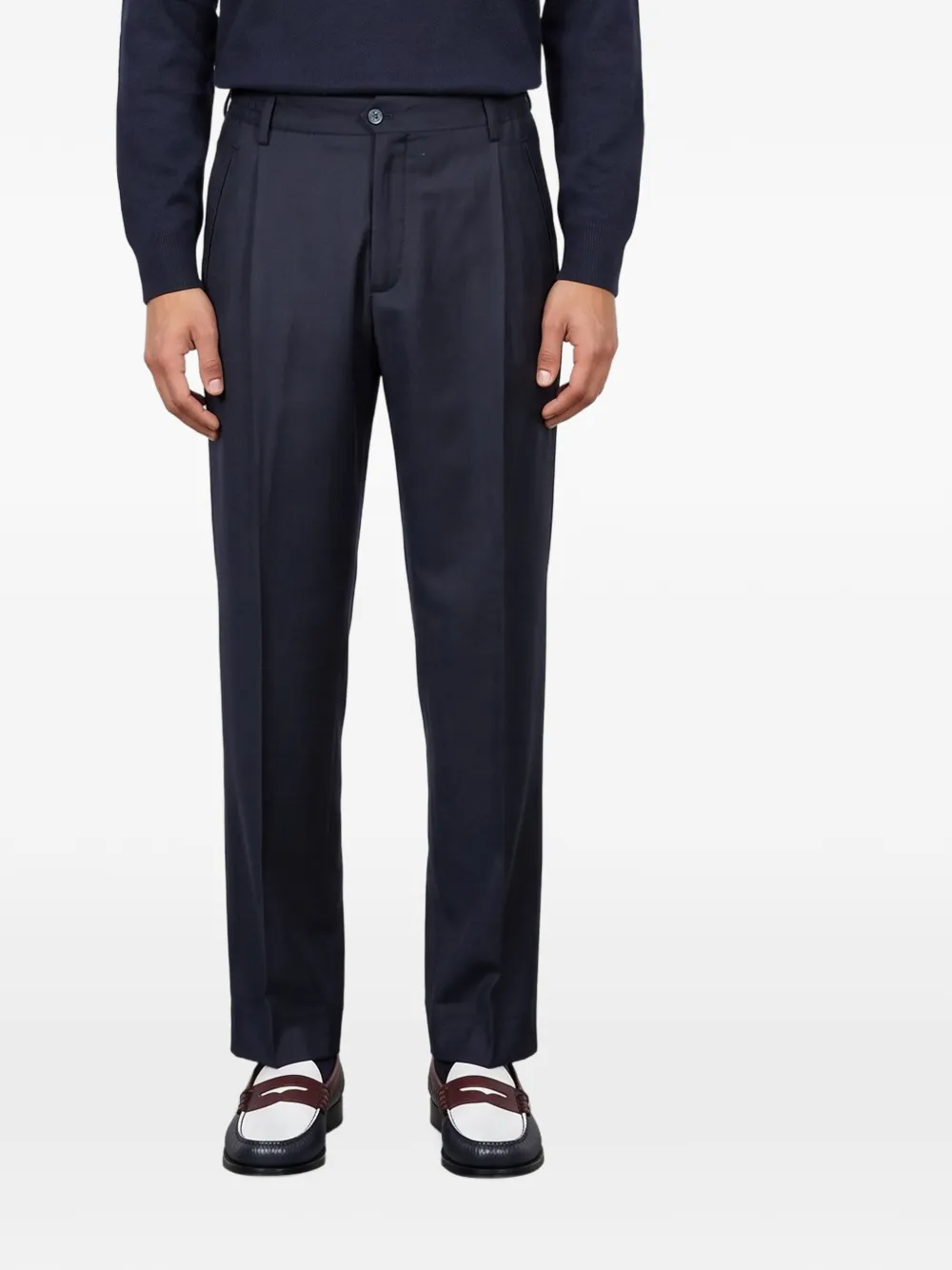 Briglia 1949 Manhattan pleated tapered-leg trousers Blauw