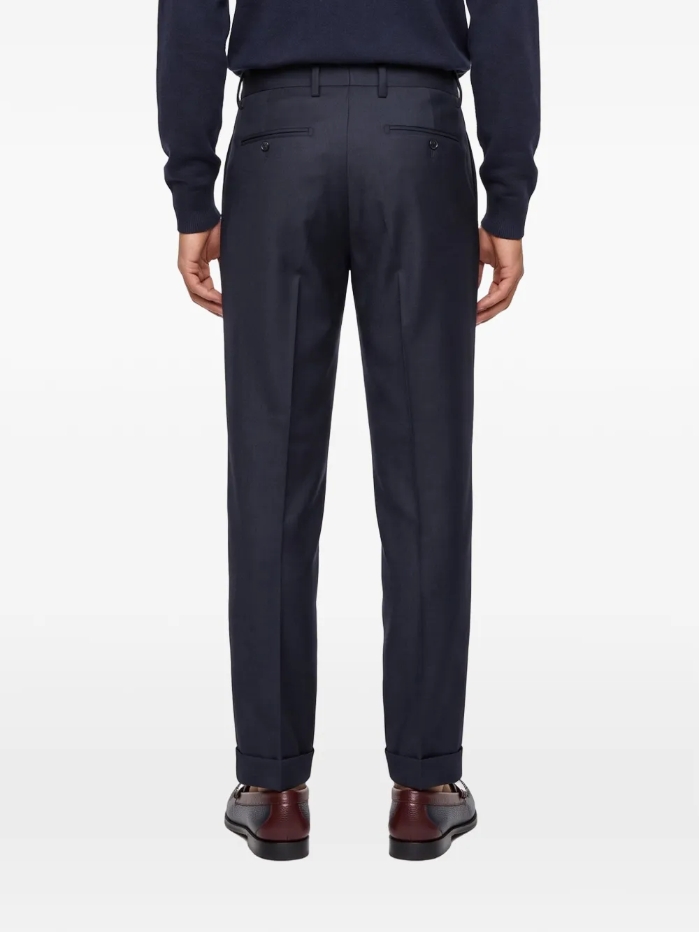 Briglia 1949 Manhattan pleated tapered-leg trousers Blauw