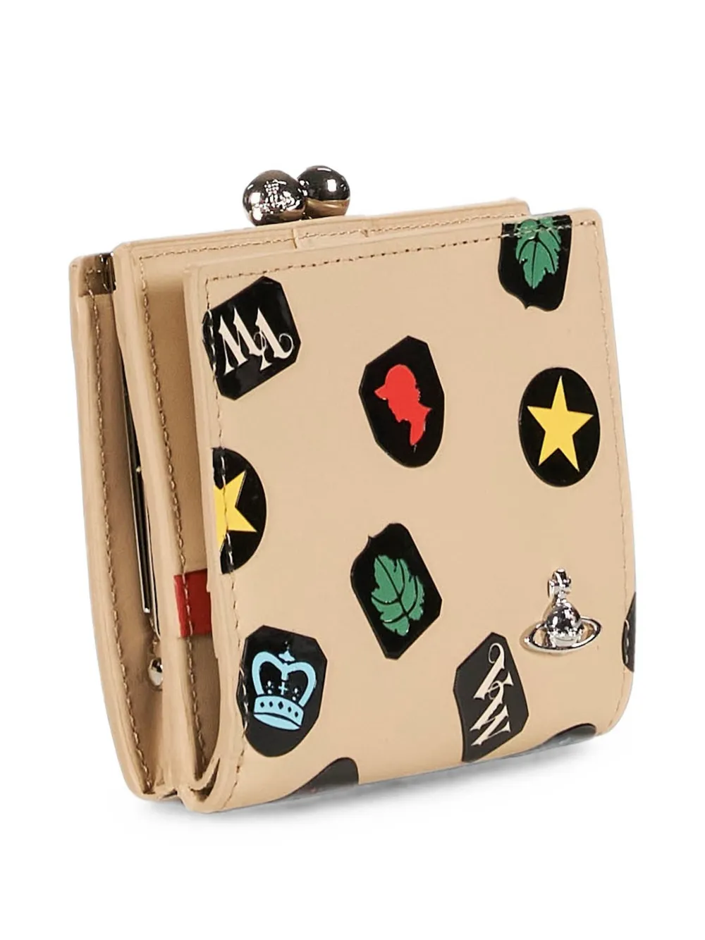 Vivienne Westwood Portemonnee met Orb-plakkaat en grafische print Beige