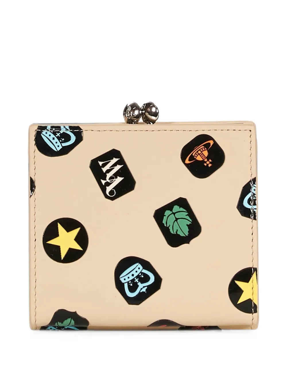 Vivienne Westwood Portemonnee met Orb-plakkaat en grafische print Beige