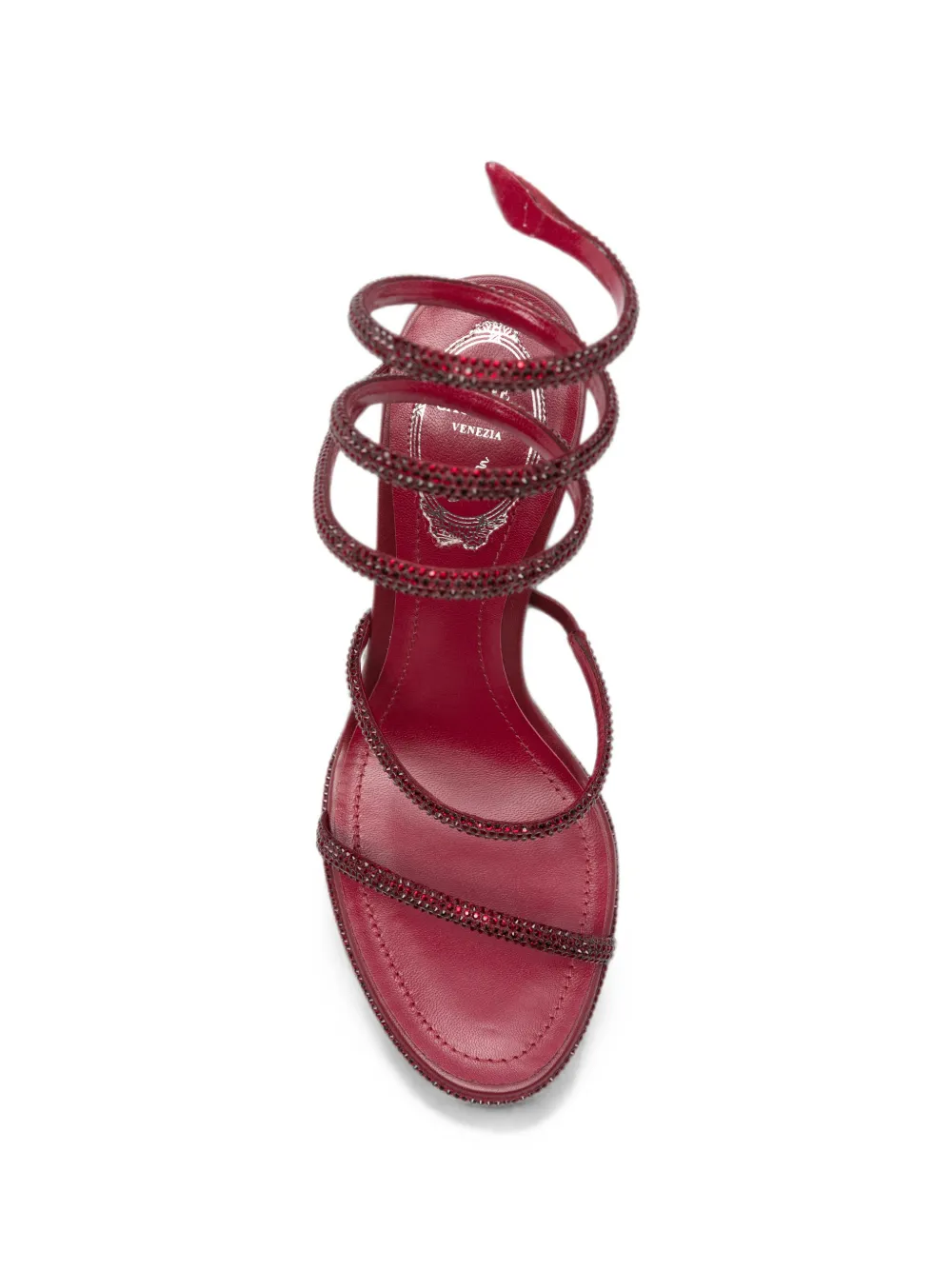 René Caovilla Cleo crystal-embellished sandals Rood