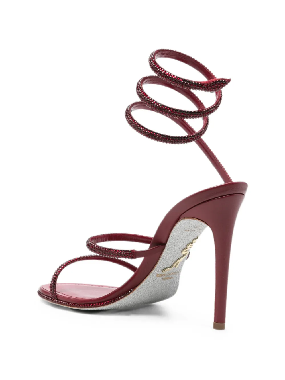 René Caovilla Cleo crystal-embellished sandals Rood
