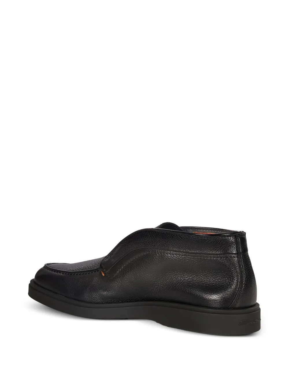 Santoni Ikki grained-leather slip-on loafers Zwart