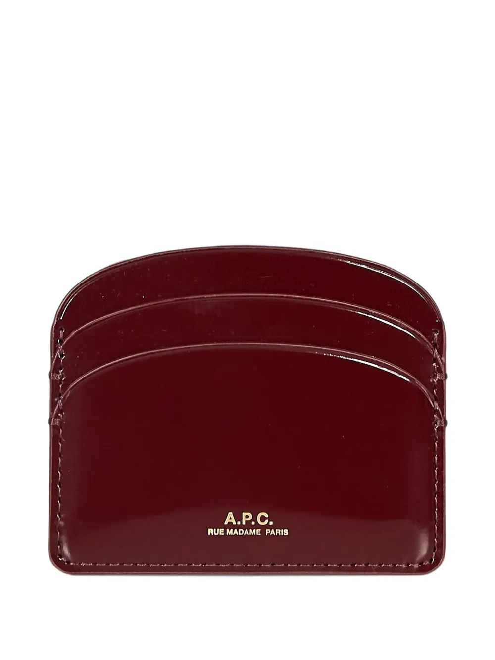 A.P.C. curved leather card holder - Rot