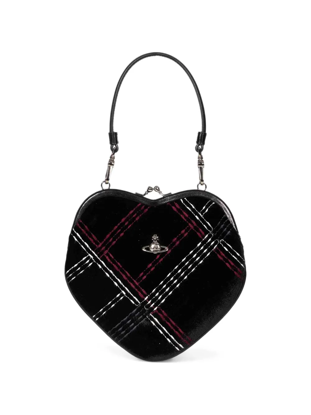Vivienne Westwood Belle Heart frame purse tote bag Zwart