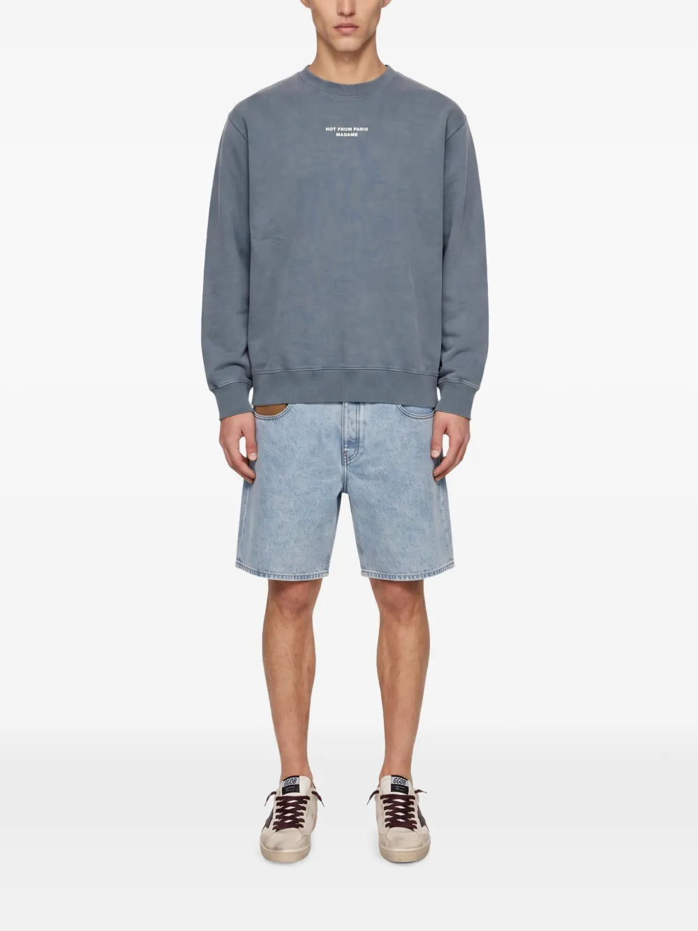 Drôle De Monsieur Sweater met tekst Grijs