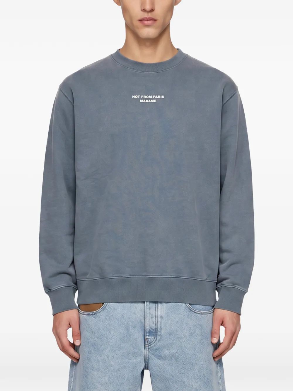 Drôle De Monsieur Sweater met tekst Grijs