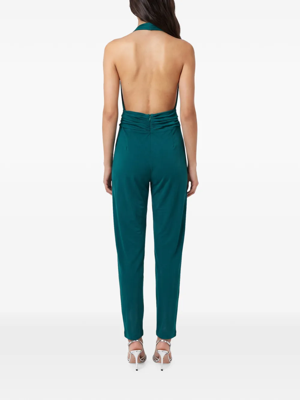 THE ANDAMANE Astra gedrapeerde jumpsuit met halternek Groen