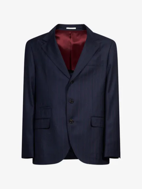 Brunello Cucinelli pinstriped single-breasted blazer