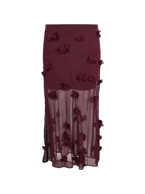 SIMKHAI Cora floral-appliqué skirt