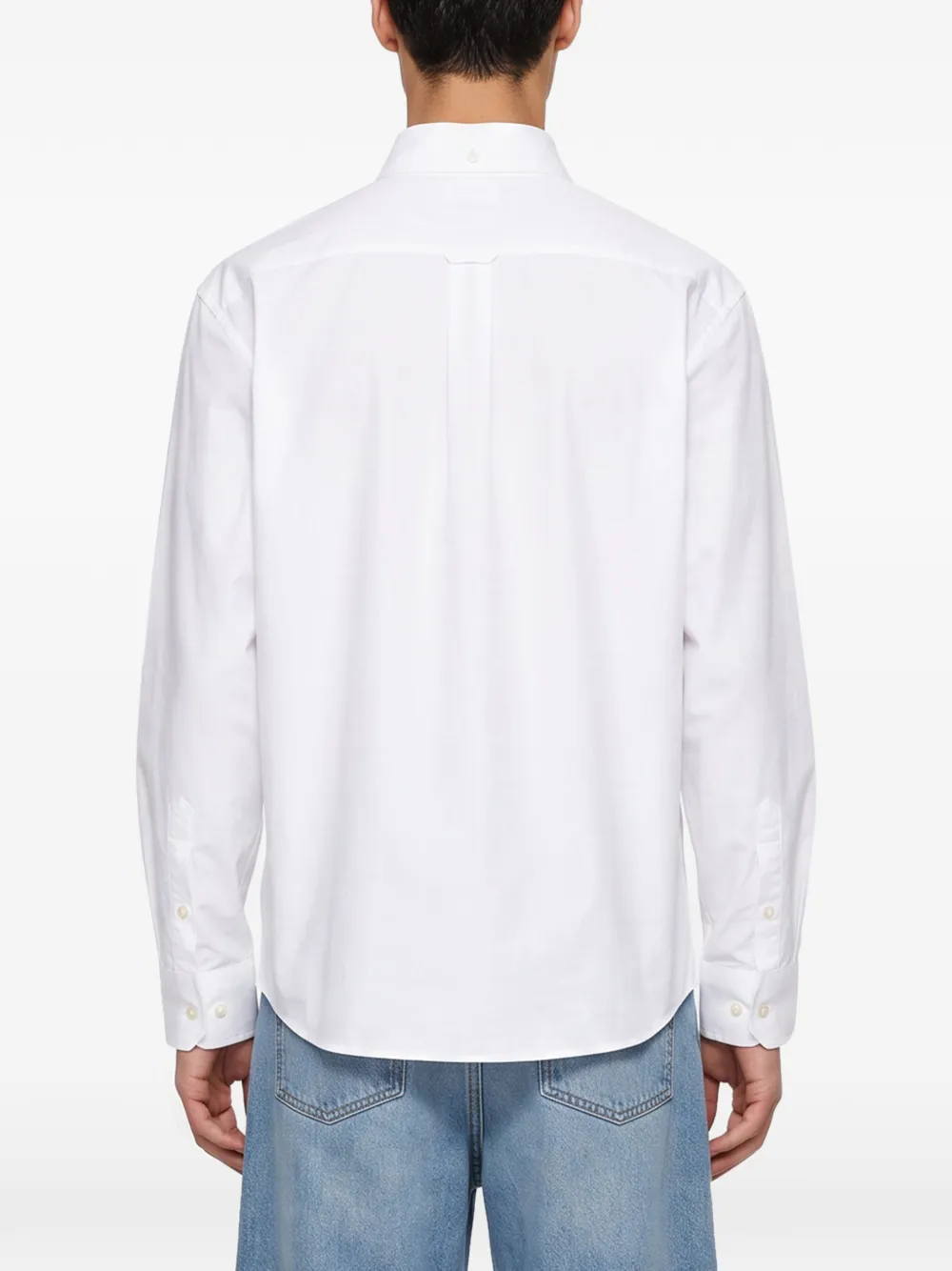 Drôle De Monsieur Boxy overhemd met button-down kraag en geborduurd logo Wit