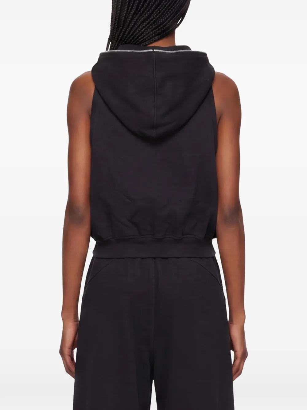 Rick Owens DRKSHDW zip-up sleeveless hoodie Zwart