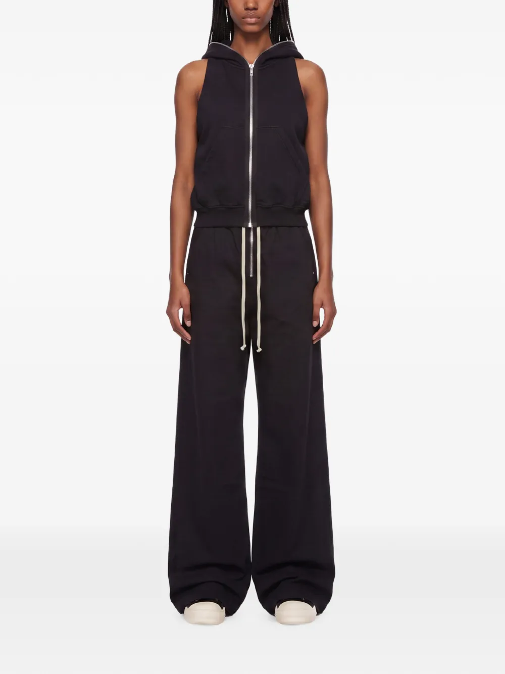 Rick Owens DRKSHDW zip-up sleeveless hoodie Zwart