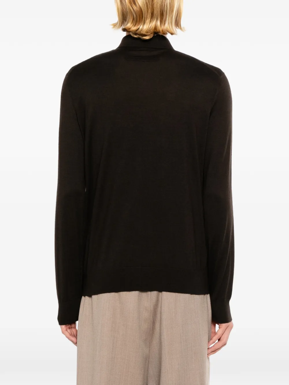 Zegna Poloshirt met lange mouwen Bruin