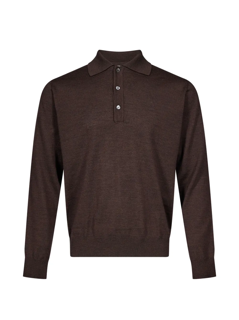Another Aspect long-sleeve polo shirt - Marrone