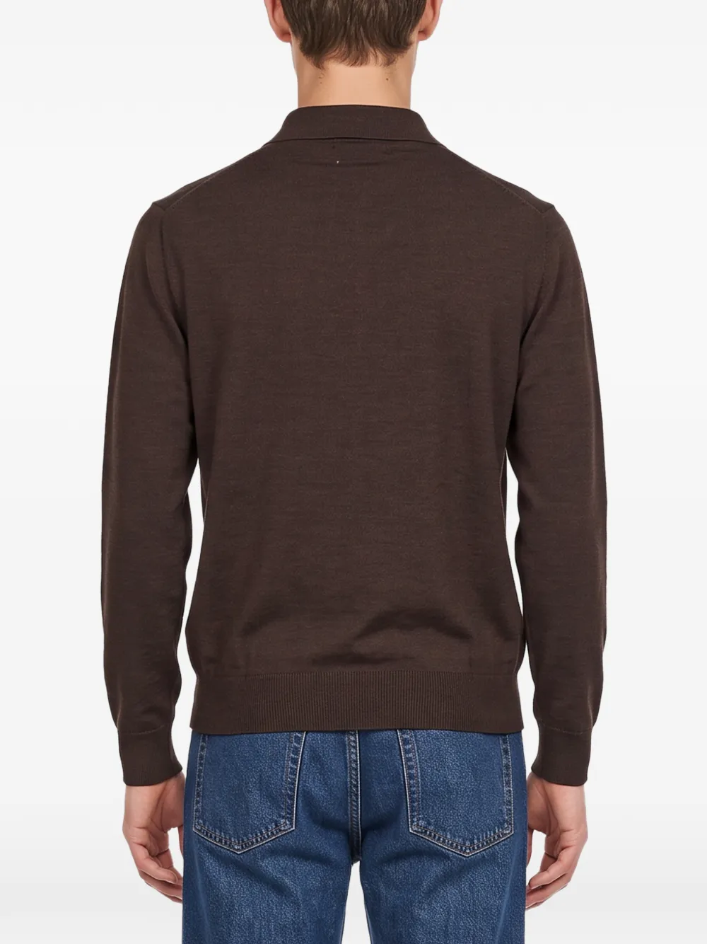 Another Aspect long-sleeve polo shirt Bruin