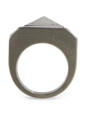 Rick Owens Etched Beveled Ring | Silver | FARFETCH