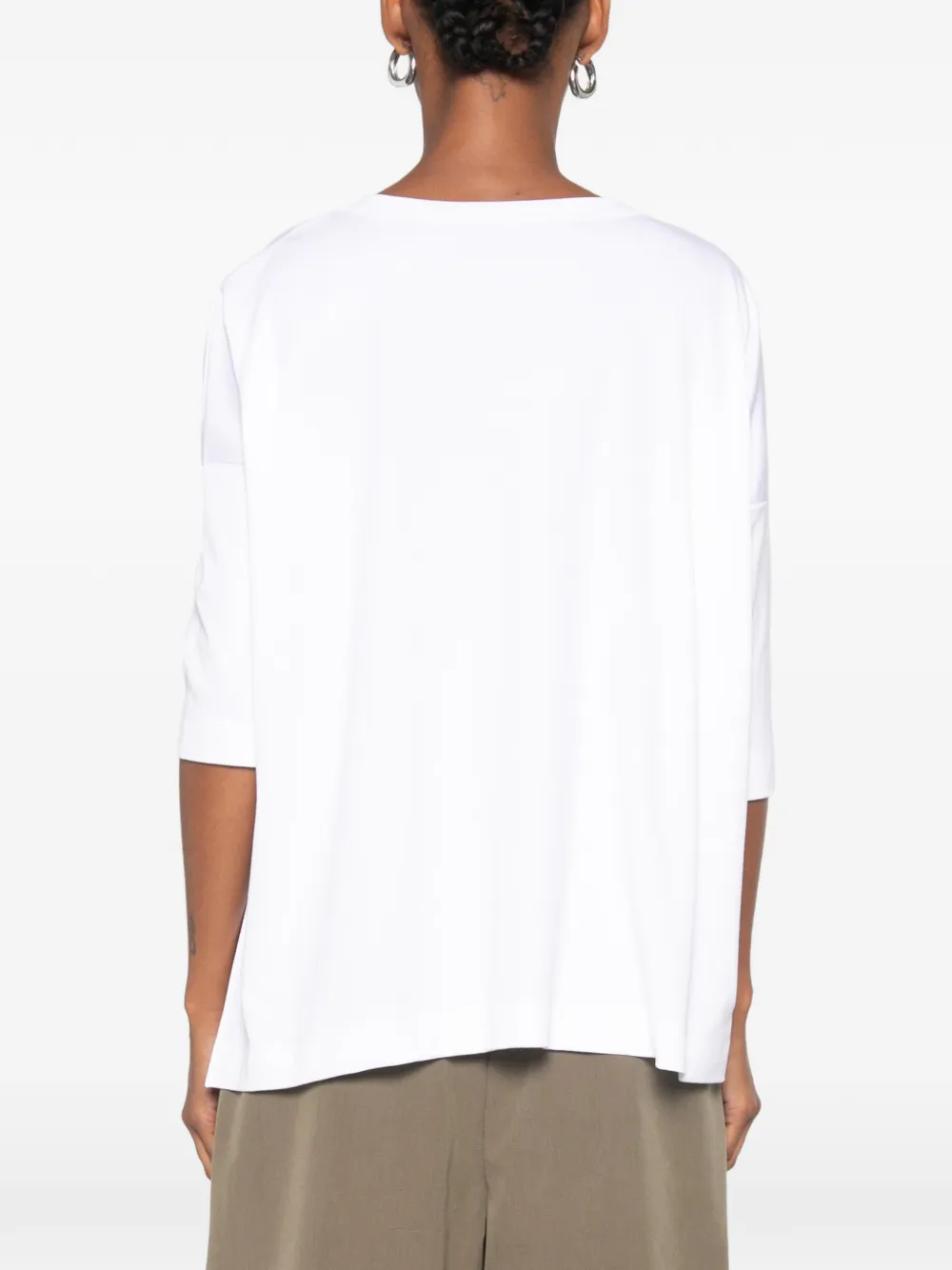 SHIRT C ZERO T-shirt met cropped mouwen Wit