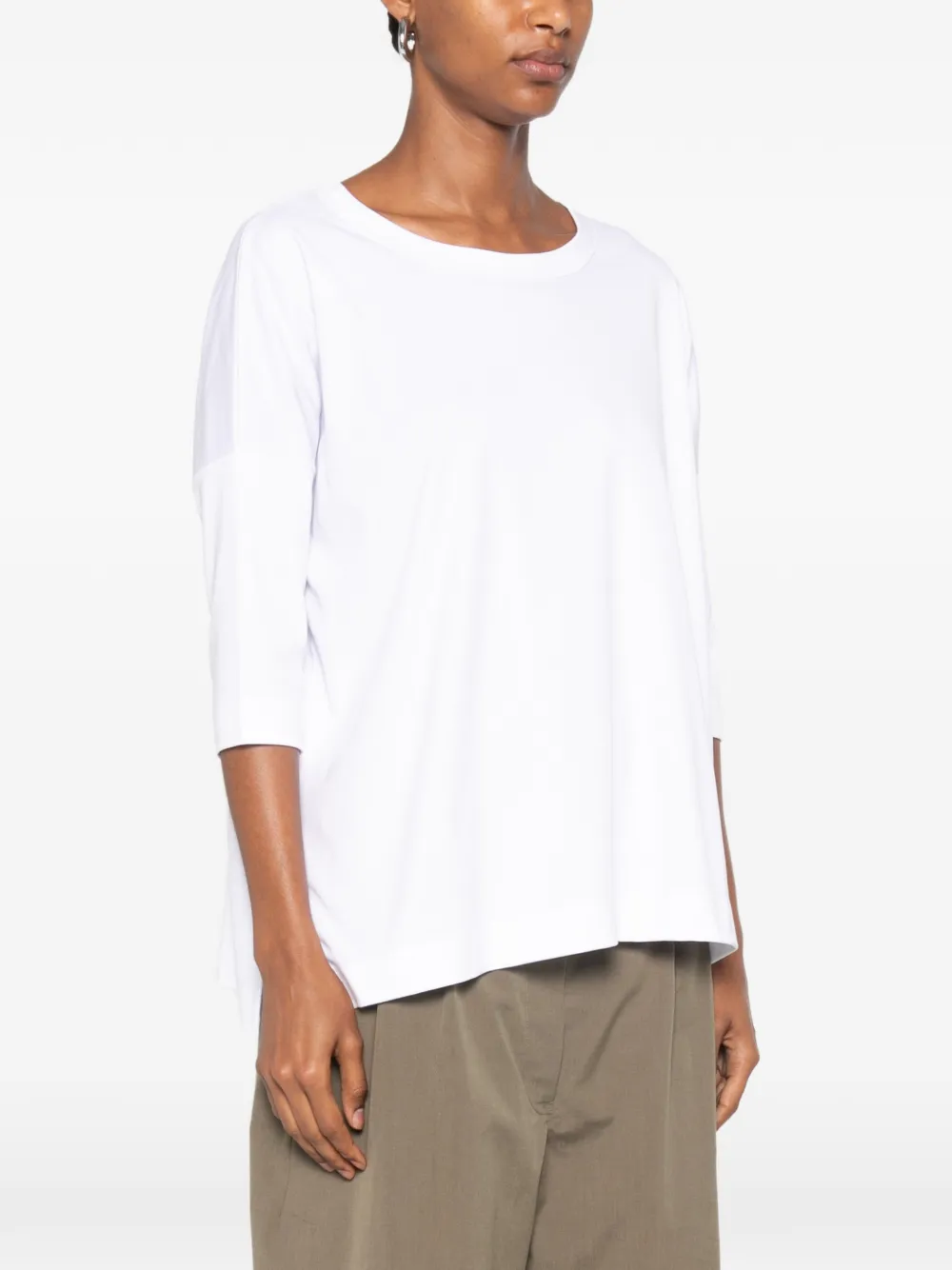 SHIRT C ZERO T-shirt met cropped mouwen Wit