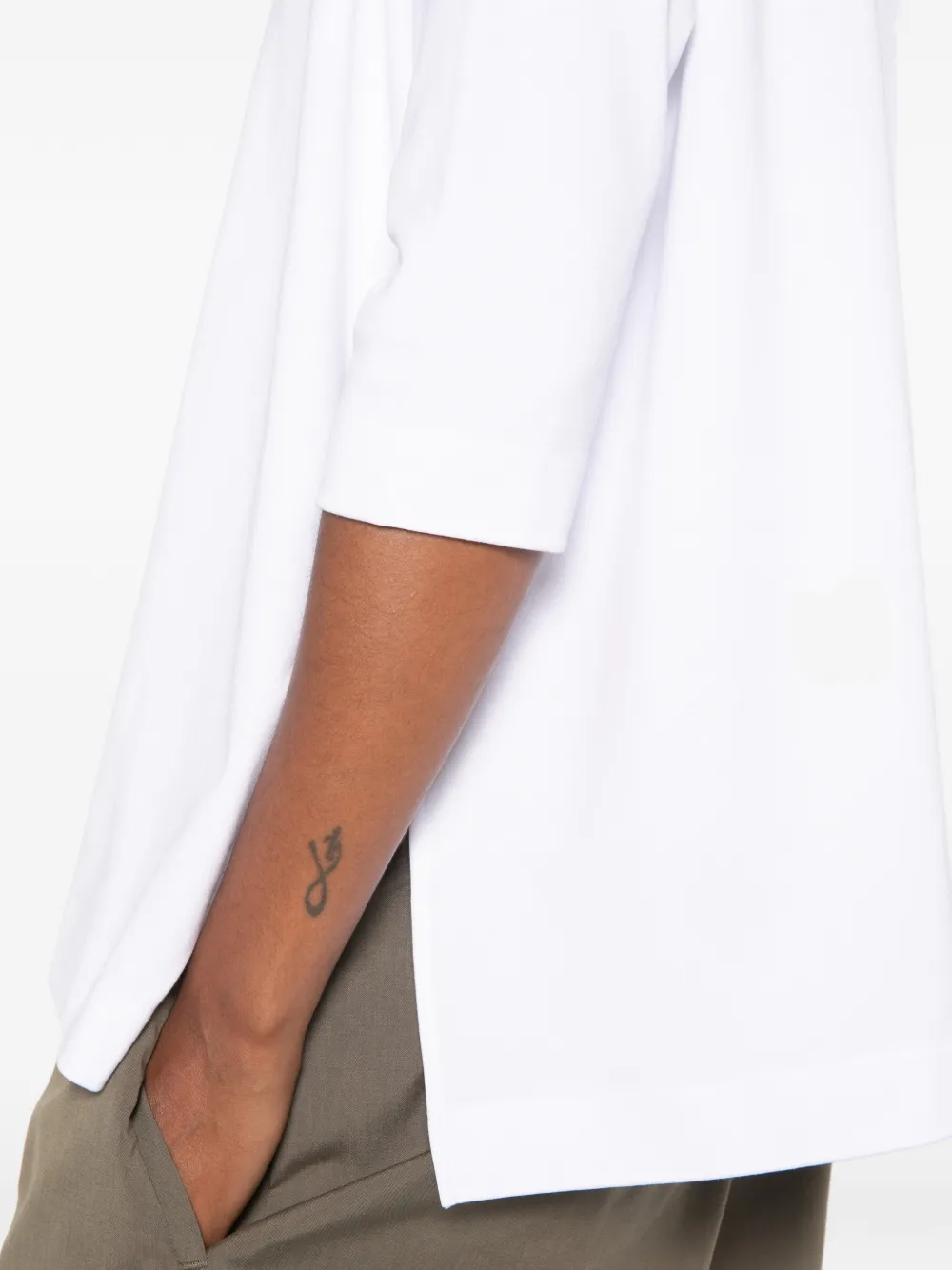 SHIRT C ZERO T-shirt met cropped mouwen Wit