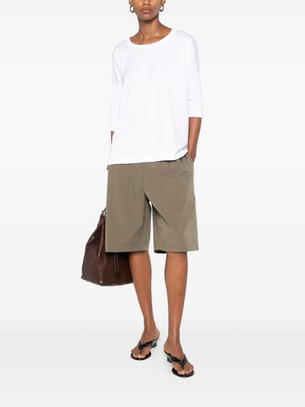SHIRT C ZERO T-shirt met cropped mouwen Wit