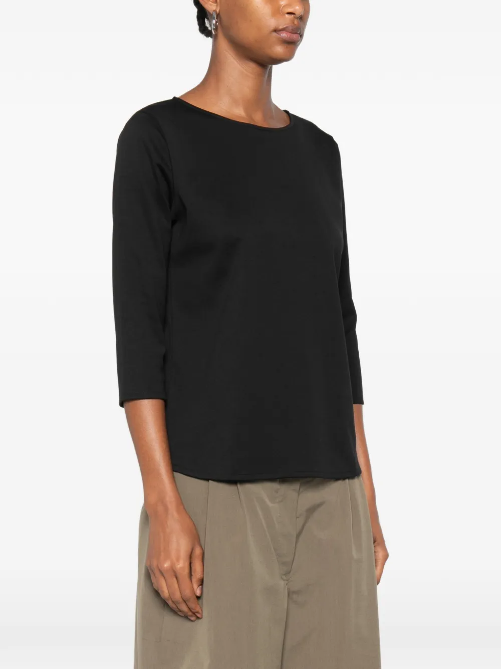 SHIRT C ZERO T-shirt met cropped mouwen Zwart