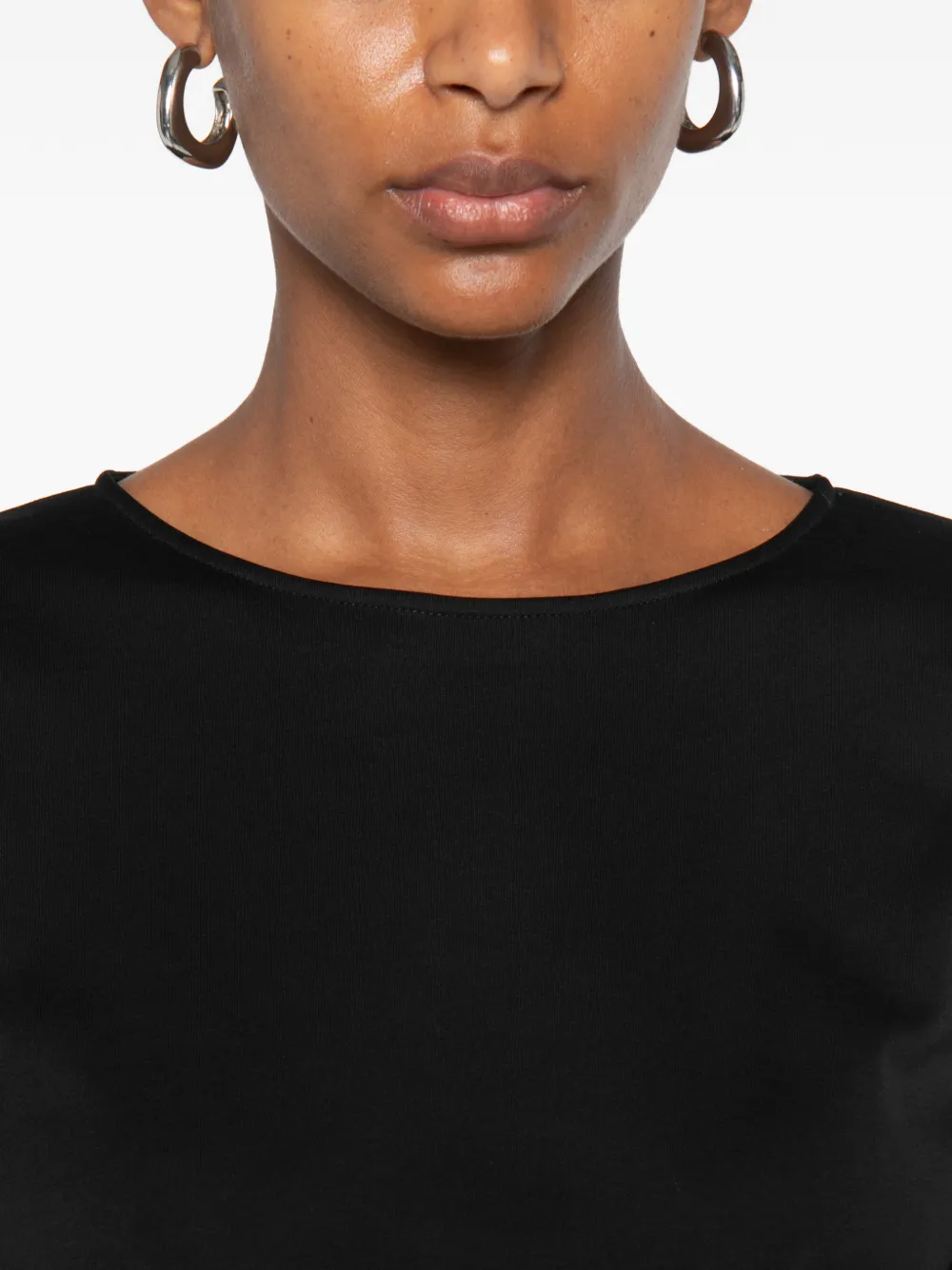 SHIRT C ZERO T-shirt met cropped mouwen Zwart