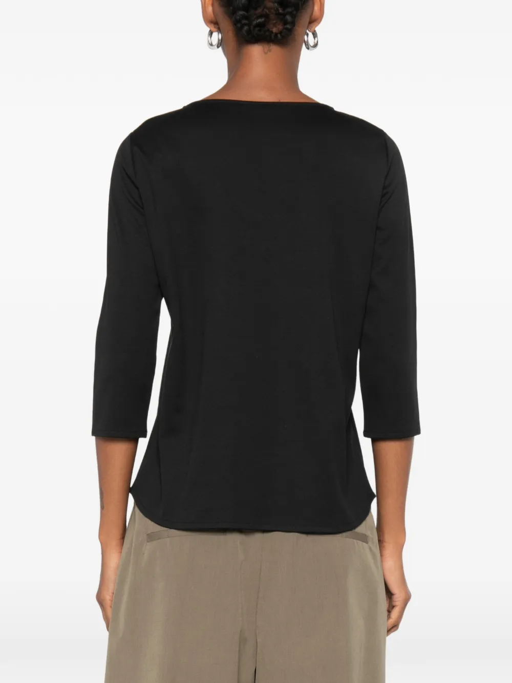 SHIRT C ZERO T-shirt met cropped mouwen Zwart