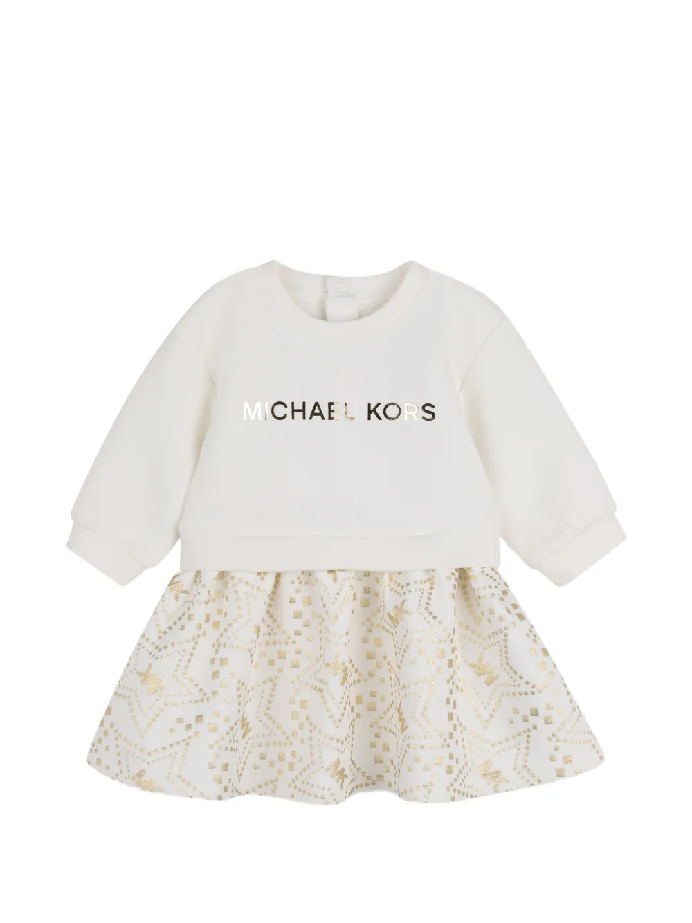Michael Kors Kids Ausgestelltes Kleid mit Logo-Print - Nude