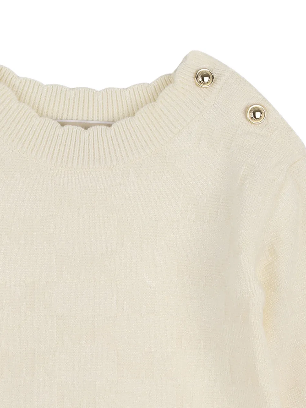 Michael Kors Kids Jurk met logo-jacquard en ruches Beige