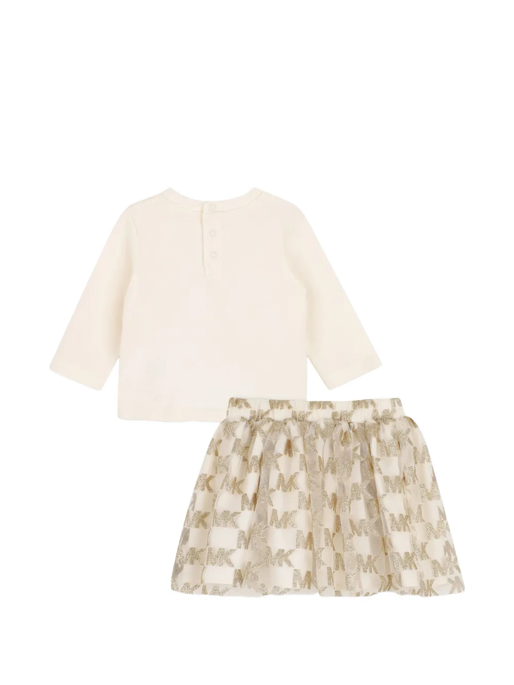 Michael Kors Kids T-shirt met tulen rok en logo-print Beige
