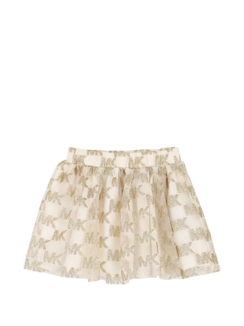 Michael Kors Kids T-shirt met tulen rok en logo-print Beige