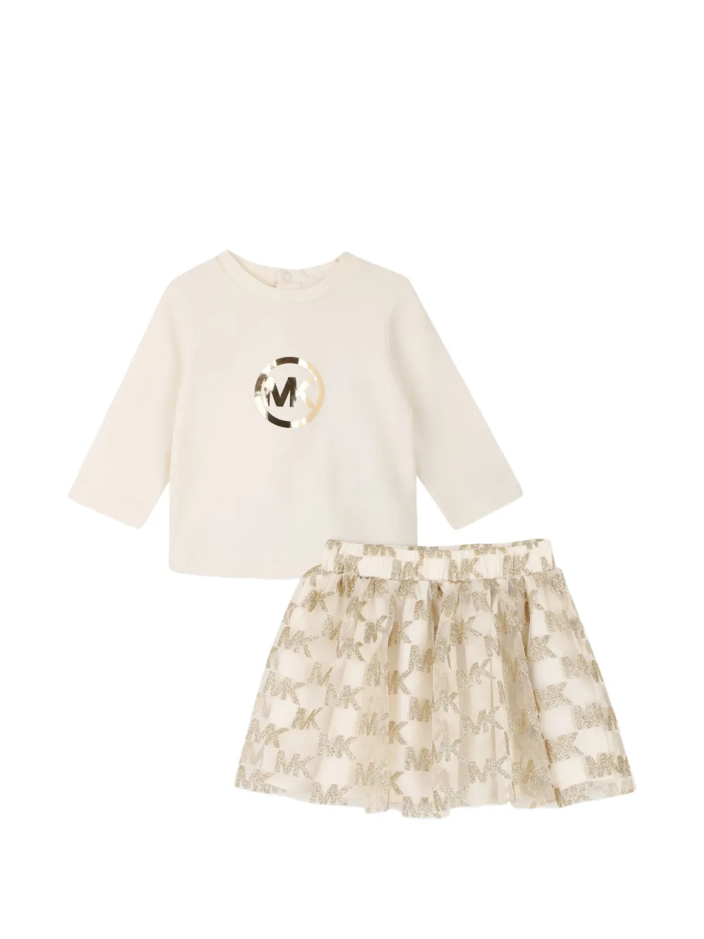 Michael Kors Kids Set T-shirt con stampa - Toni neutri