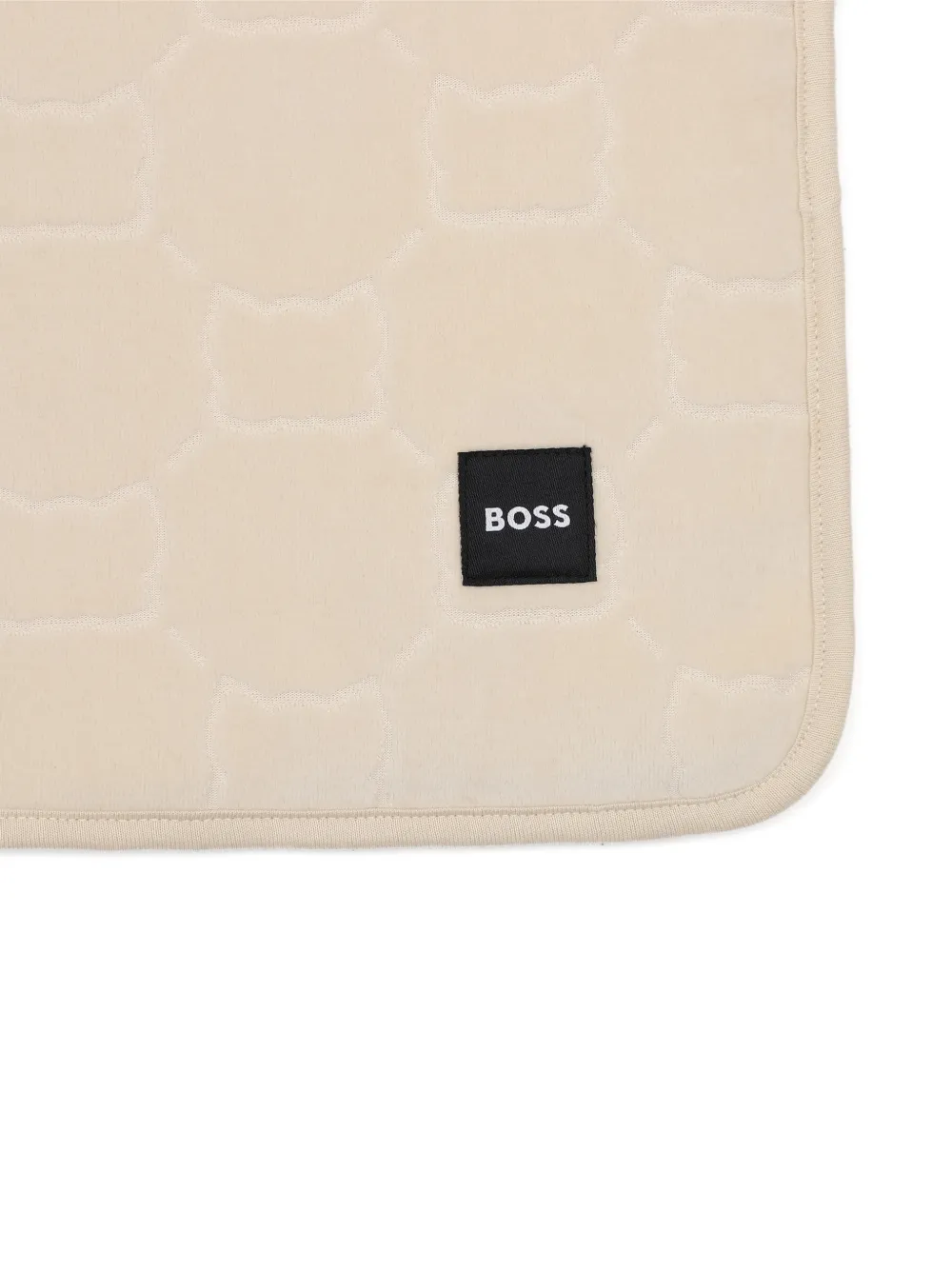 BOSS Kidswear Luierdeken met logo-patch Beige