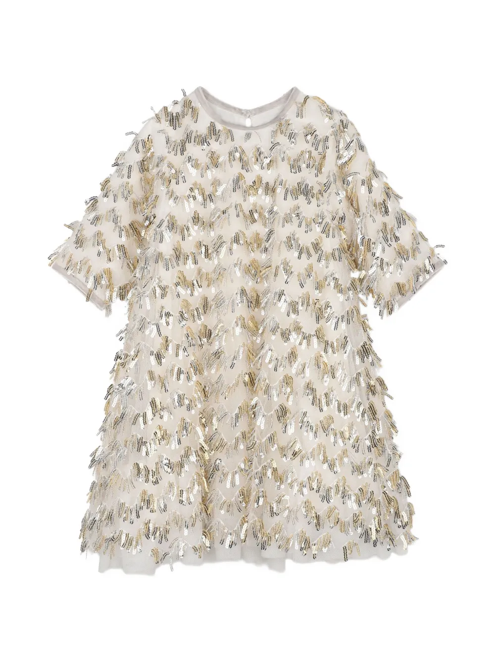 Billieblush Abito in tulle con paillettes - Toni neutri