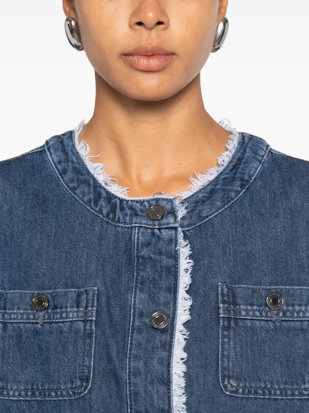 Karl Lagerfeld Jack met franje afwerking Blauw
