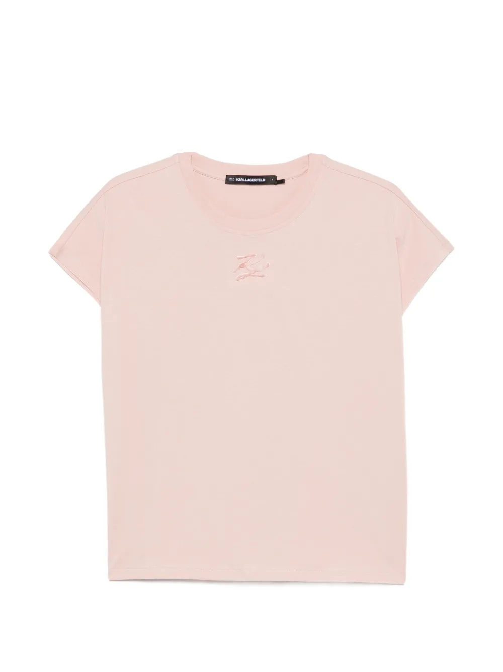 Karl Lagerfeld logo-embroidered T-shirt - Rosa
