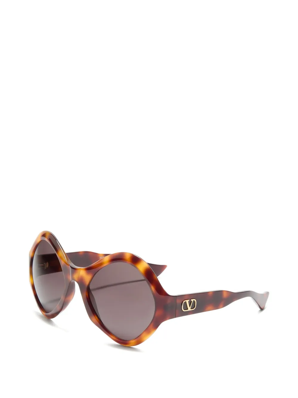 VALENTINO GARAVANI EYEWEAR VLogo zonnebril met geometrisch montuur Bruin