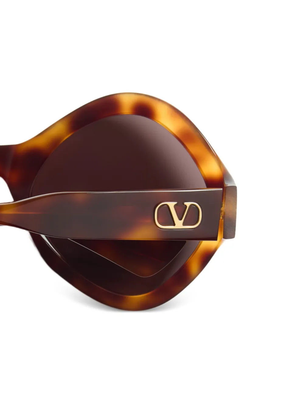 VALENTINO GARAVANI EYEWEAR VLogo zonnebril met geometrisch montuur Bruin