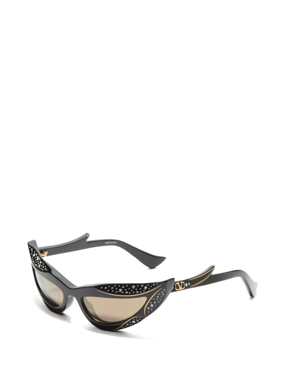 VALENTINO GARAVANI EYEWEAR VLogo Signature zonnebril verfraaid met stras Zwart