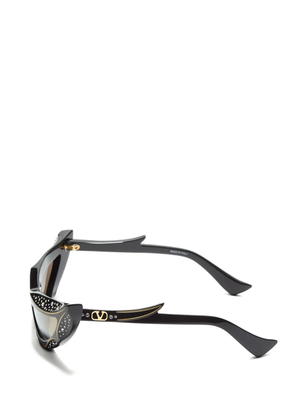VALENTINO GARAVANI EYEWEAR VLogo Signature zonnebril verfraaid met stras Zwart