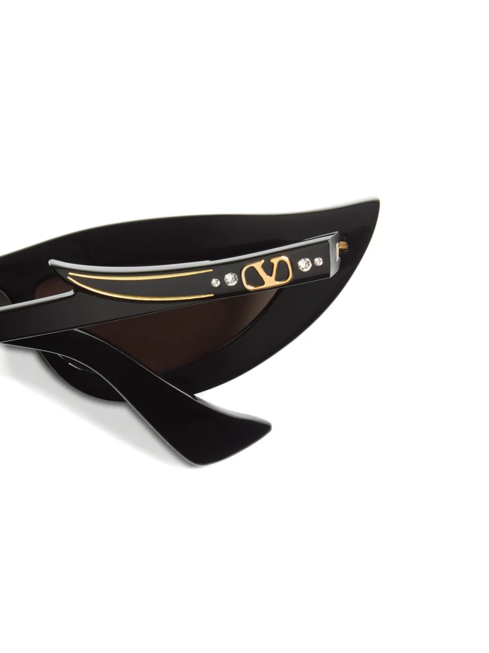 VALENTINO GARAVANI EYEWEAR VLogo Signature zonnebril verfraaid met stras Zwart