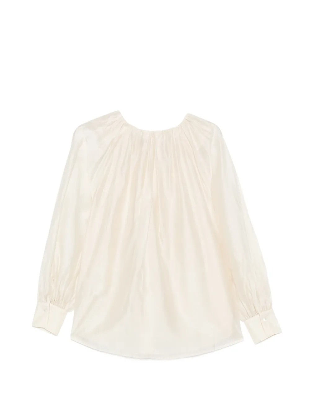 Karl Lagerfeld Blouse met gesmockte mouwen Beige