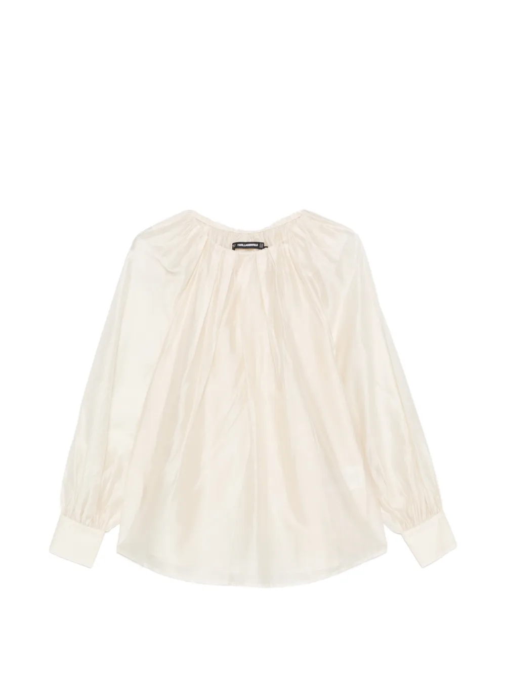 Karl Lagerfeld gathered long-sleeve blouse - Toni neutri