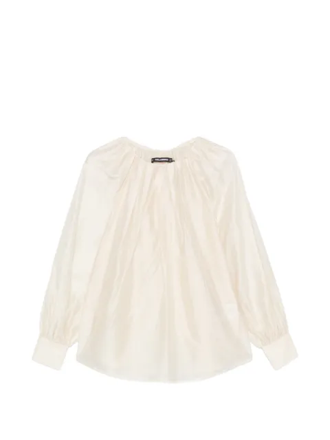 Karl Lagerfeld gathered long-sleeve blouse
