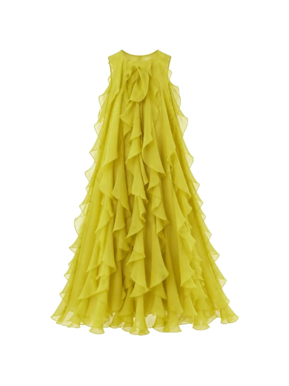 MAISON AVA ruffled sleeveless dress - Giallo